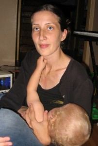 Nursing Rain at his First Birthday party