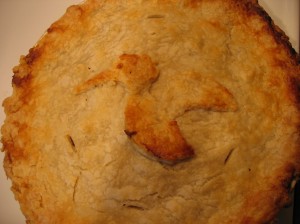 Dad puts a different shape on the top of the pie every year.