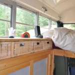 Bedroom dresser, 1984 Bluebird schoolbus