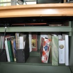 office shelves, 1984 Bluebird schoolbus