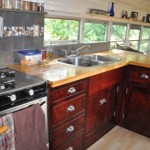 kitchen, 1984 Bluebird schoolbus
